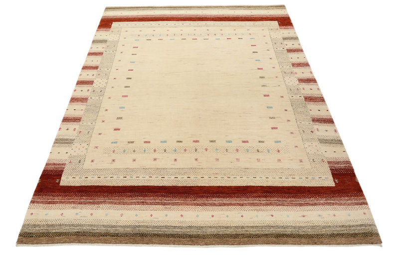 Gabbeh Teppich - Loribaft Indus - 205 x 152 cm - hellbeige
