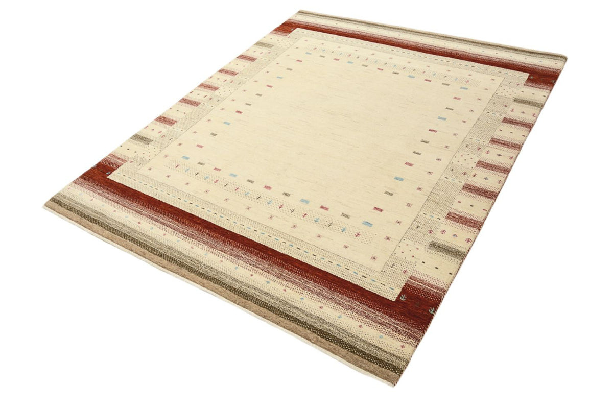 Gabbeh Teppich - Loribaft Indus - 198 x 156 cm - hellbeige