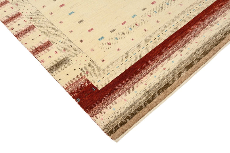 Gabbeh Teppich - Loribaft Indus - 198 x 156 cm - hellbeige