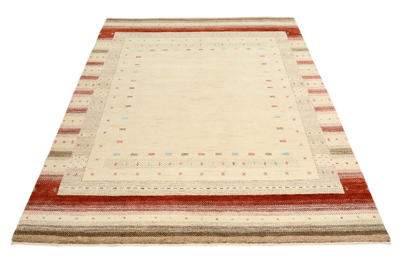 Gabbeh Teppich - Loribaft Indus - 198 x 156 cm - hellbeige