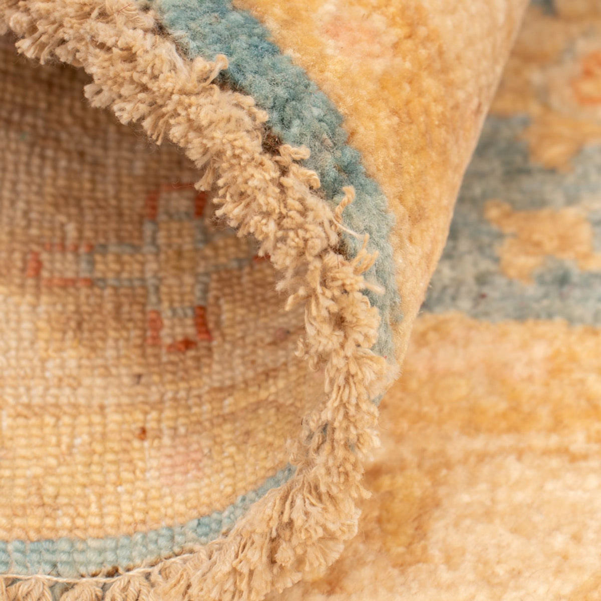 Ziegler Teppich rund  - 96 x 99 cm - blau