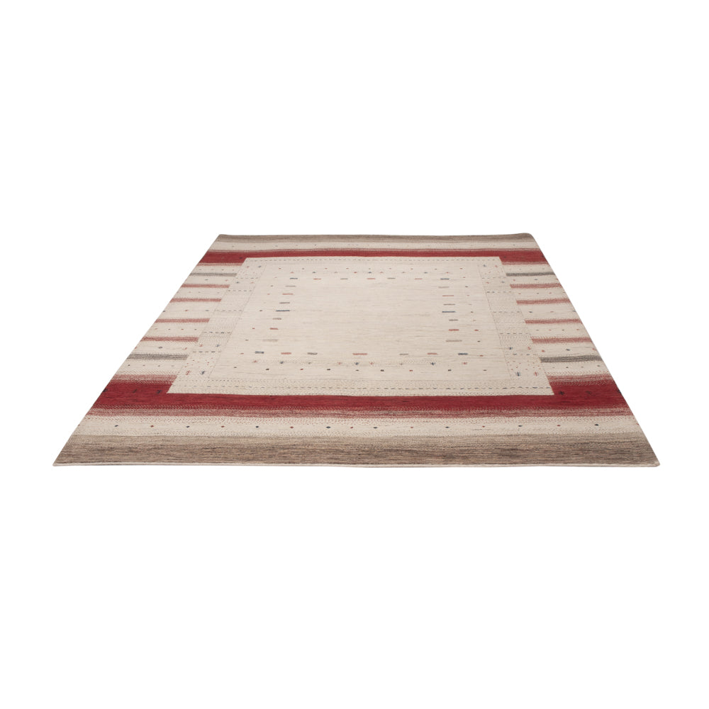 Gabbeh Teppich - Loribaft Indus - 242 x 176 cm - hellbeige