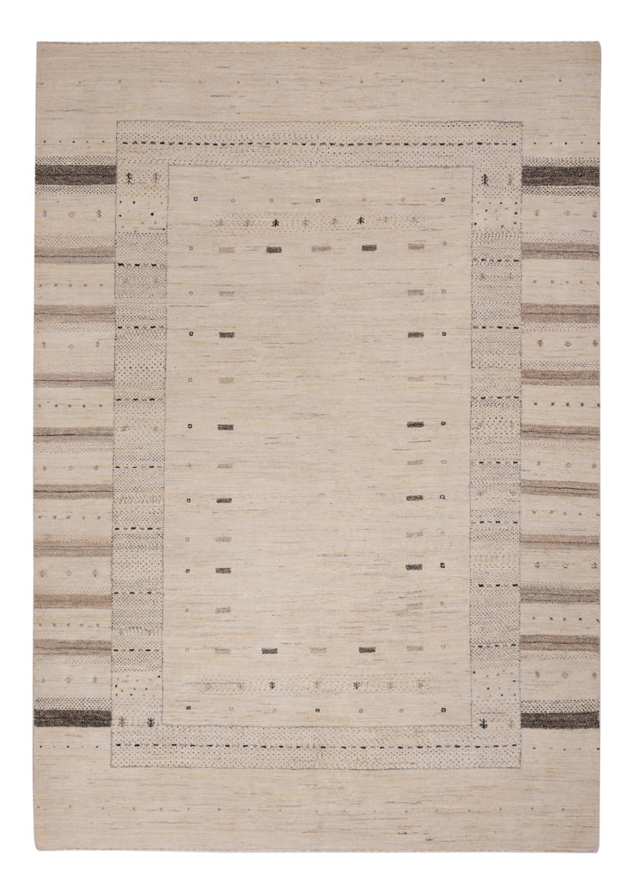Gabbeh Teppich - Loribaft Indus - 245 x 174 cm - hellbeige