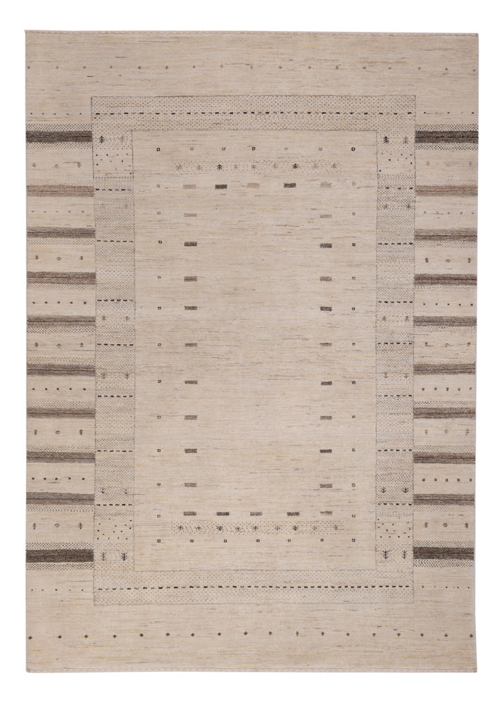 Gabbeh Teppich - Loribaft Indus - 245 x 174 cm - hellbeige