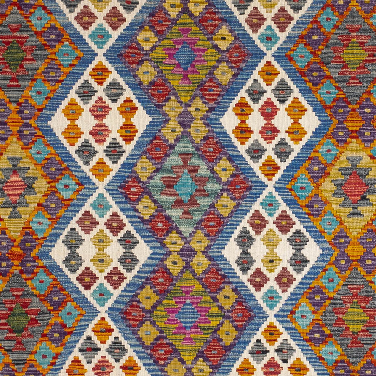 Kelim Teppich - Splash quadratisch  - 207 x 203 cm - mehrfarbig