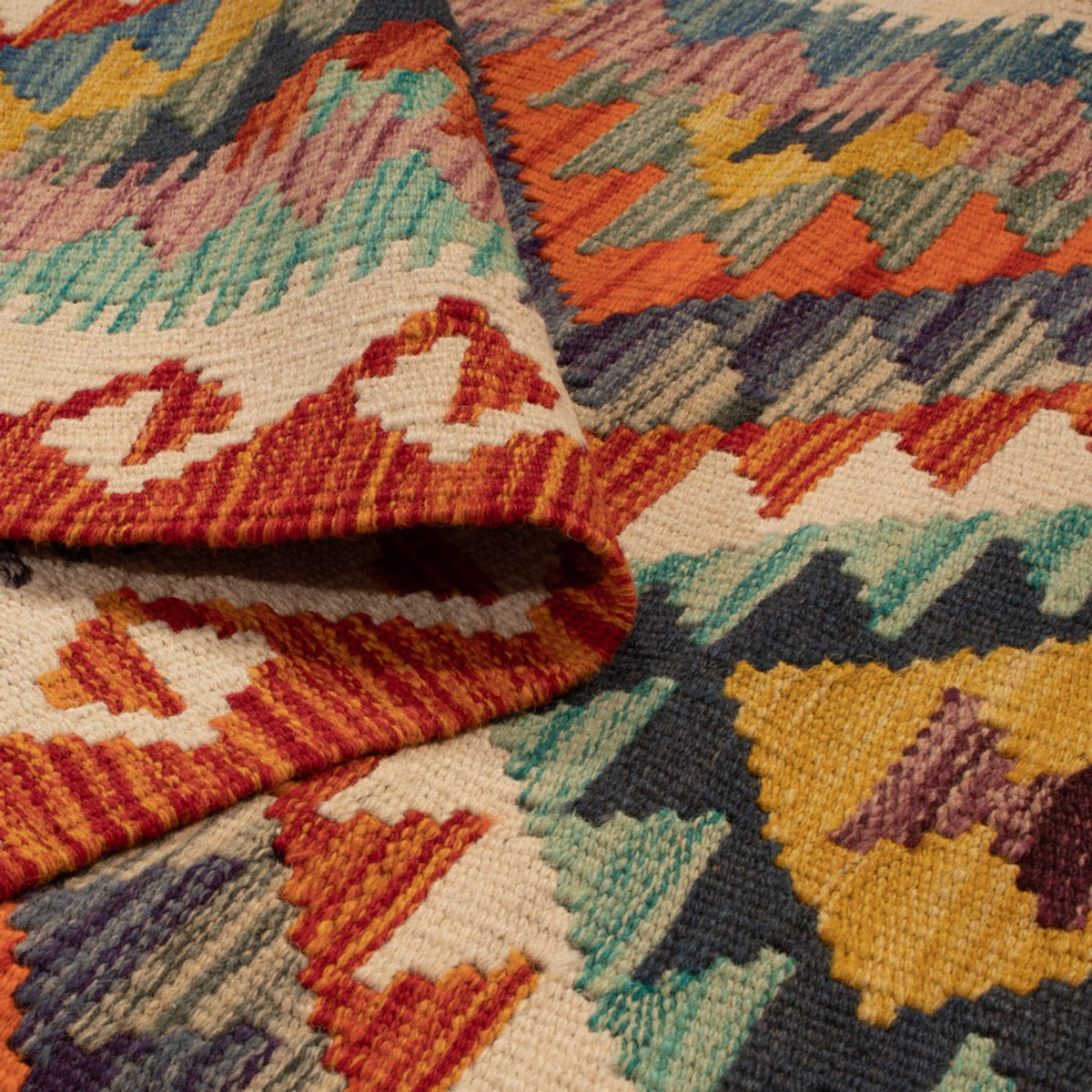 Läufer Kelim - Splash - 233 x 87 cm - mehrfarbig