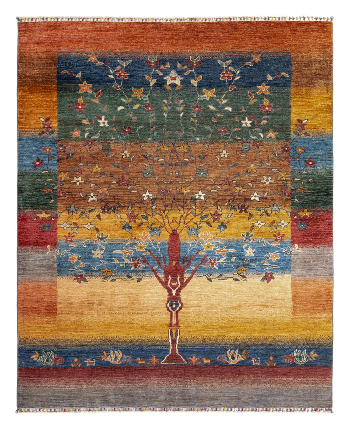 Gabbeh Teppich - Loribaft Perser - 193 x 158 cm - mehrfarbig