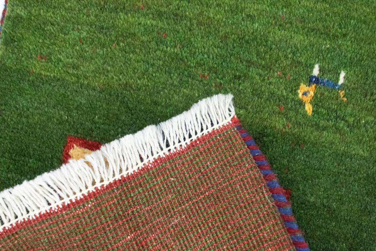 Gabbeh Teppich - Perser 60 x 40 cm - grün