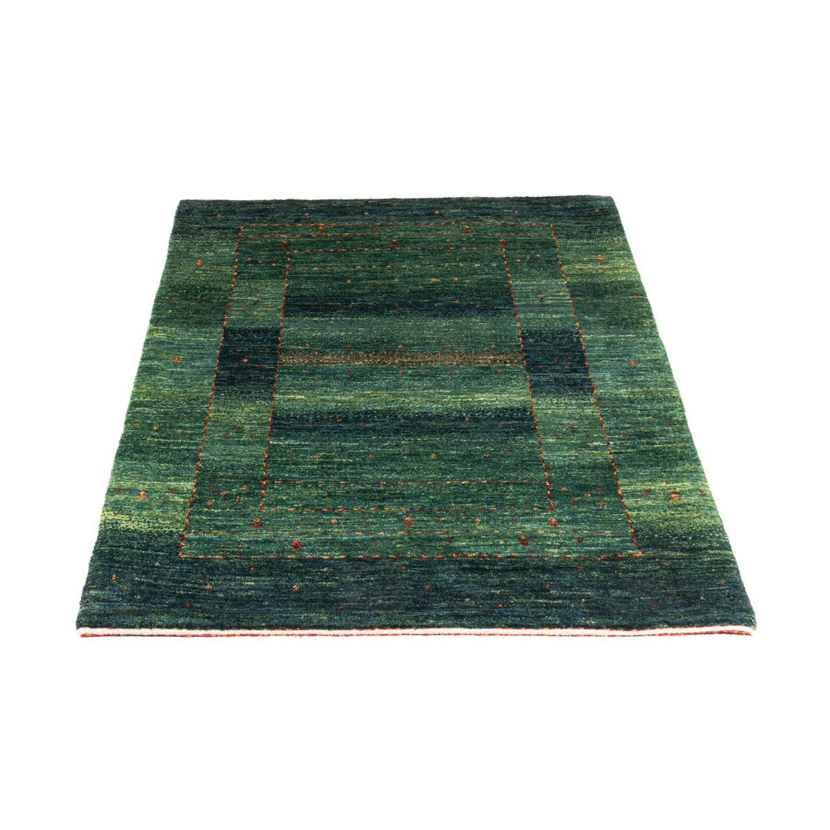 Gabbeh Teppich - Loribaft Perser - 129 x 82 cm - grün