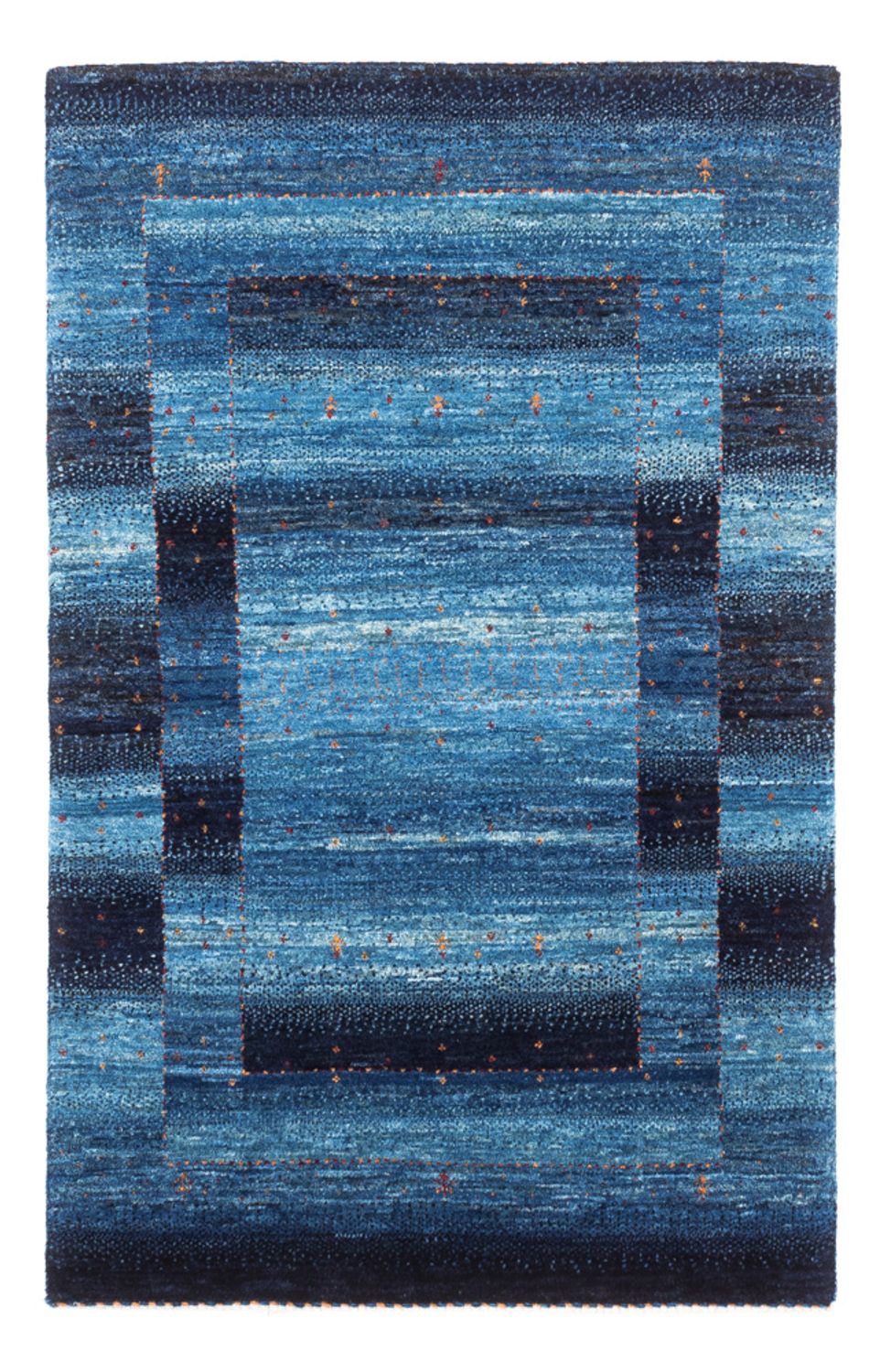 Gabbeh Teppich - Loribaft Perser - 129 x 84 cm - blau