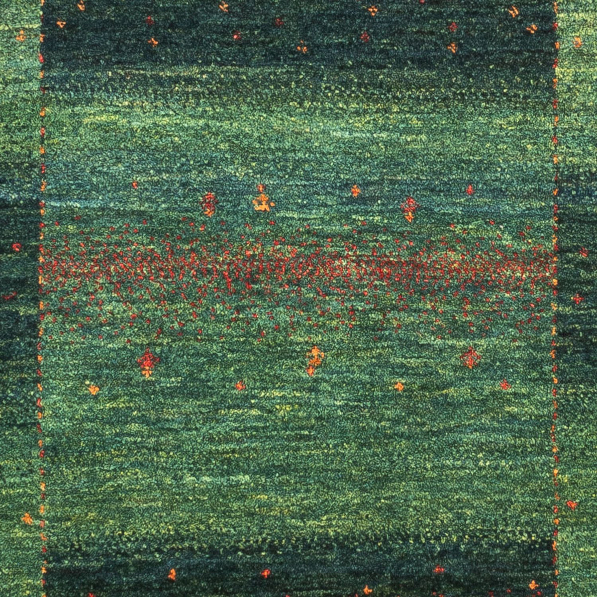 Gabbeh Teppich - Loribaft Perser - 125 x 86 cm - grün