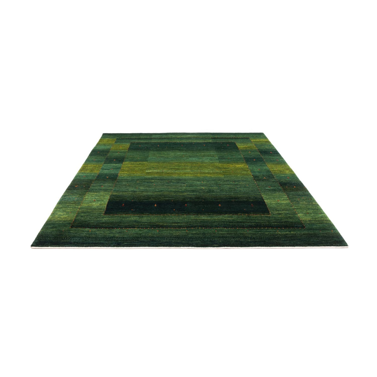 Gabbeh Teppich - Loribaft Perser - 254 x 210 cm - grün