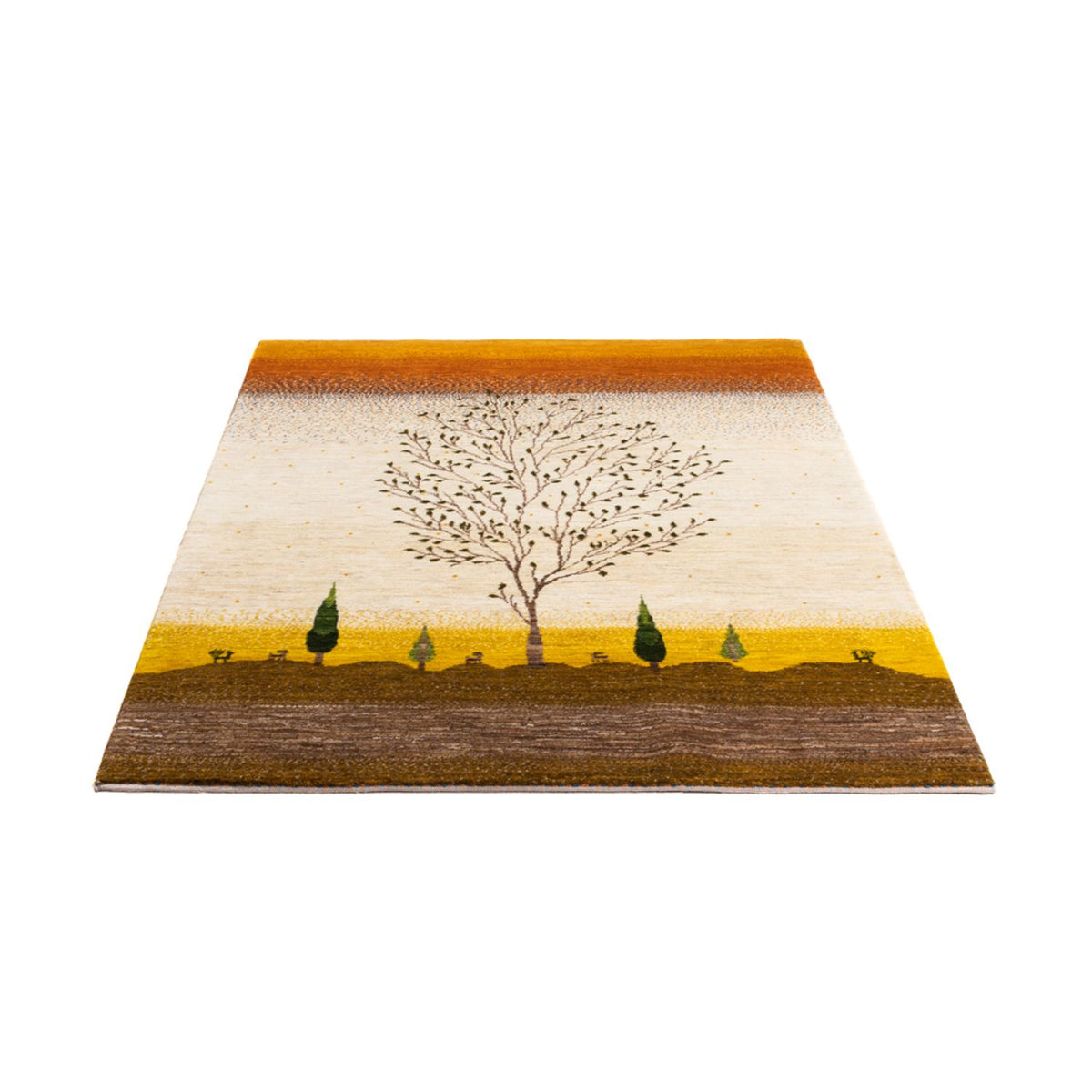 Gabbeh Teppich - Loribaft Perser - 175 x 129 cm - gold