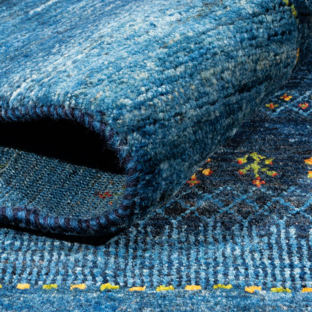 Gabbeh Teppich - Loribaft Perser - 209 x 160 cm - blau