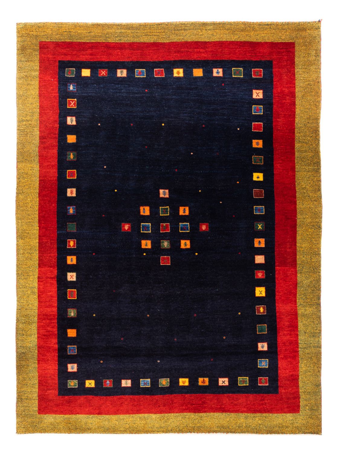 Gabbeh Teppich - Perser - 216 x 158 cm - dunkelblau