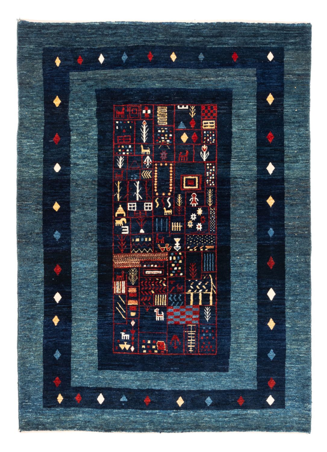 Gabbeh Teppich - Perser - 173 x 124 cm - blau