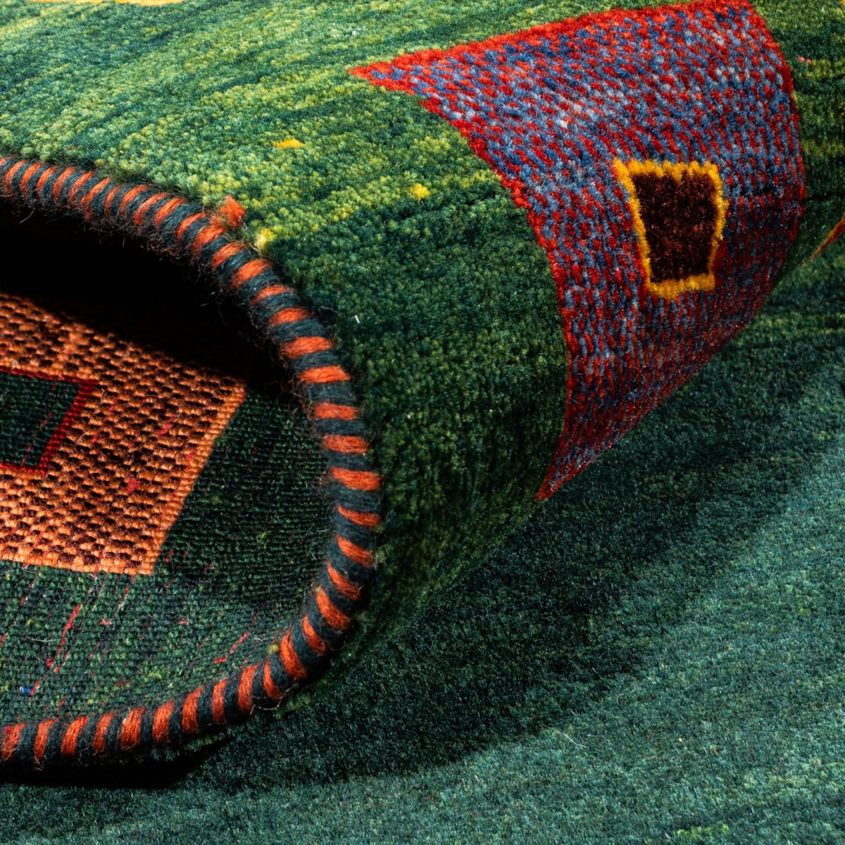 Gabbeh Teppich - Perser - 195 x 150 cm - grün