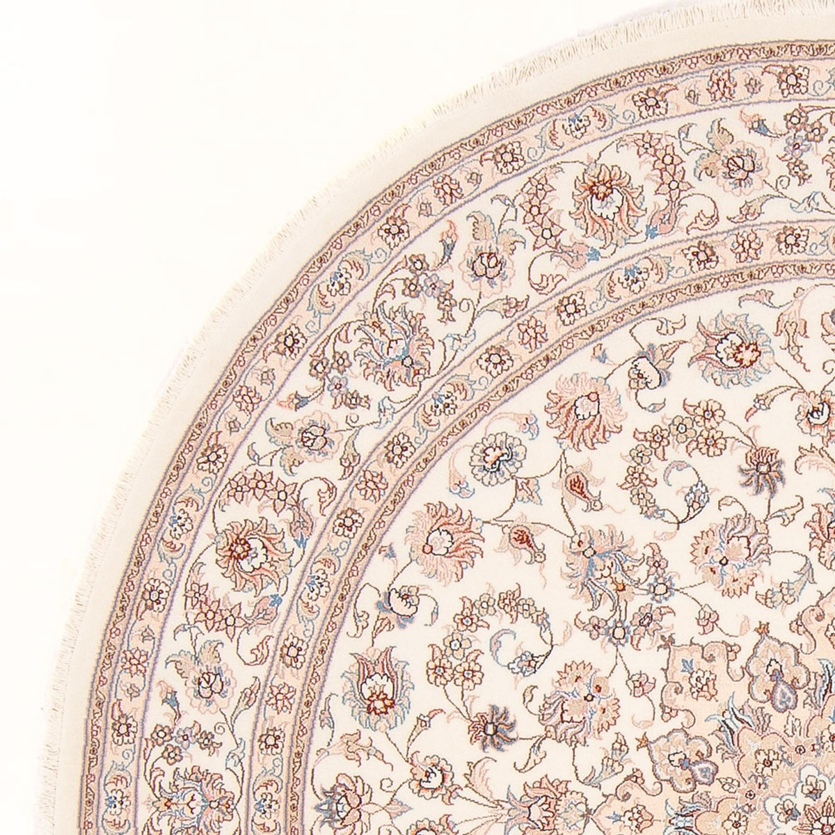 Perserteppich - Täbriz - Royal rund - 202 x 196 cm - creme