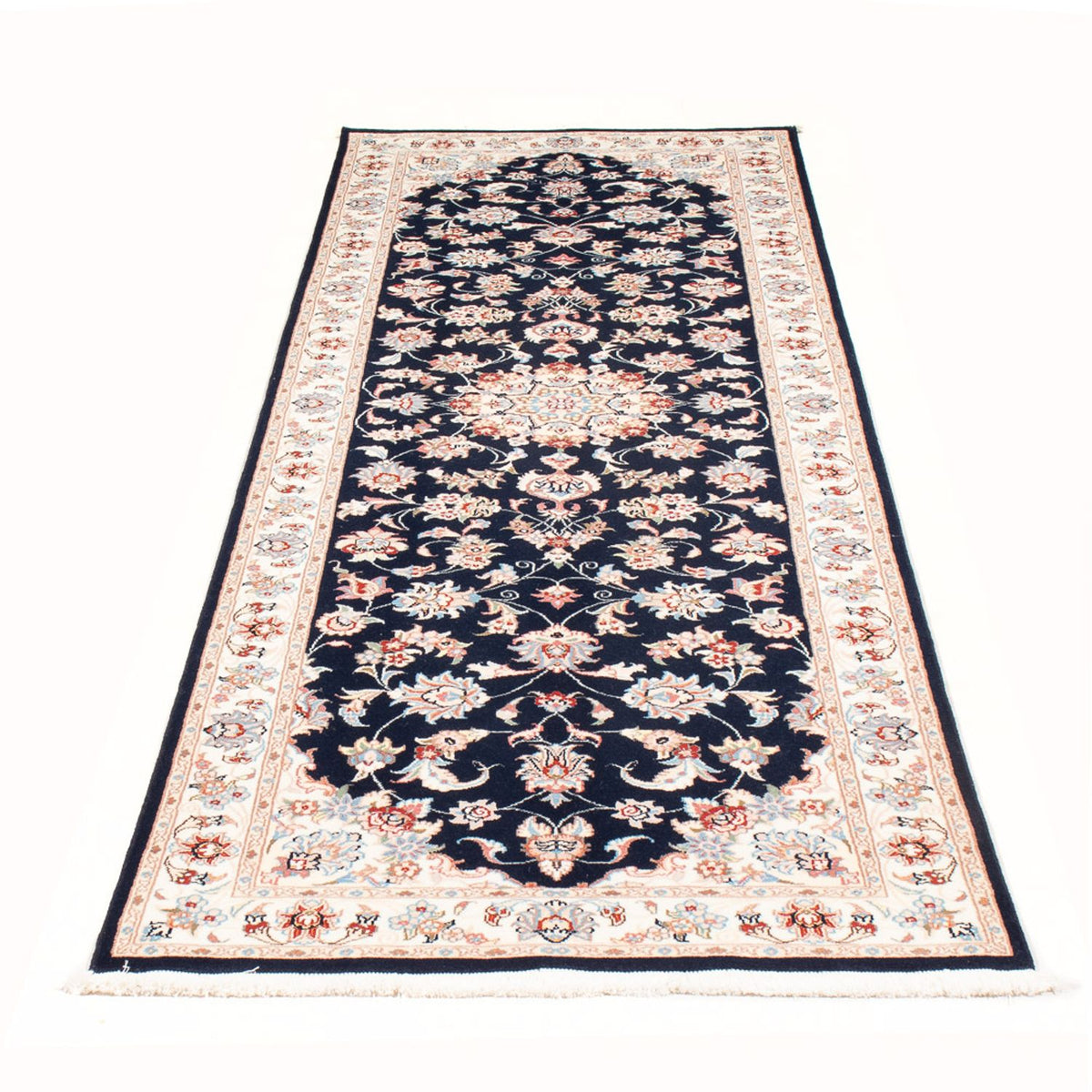 Läufer Perser - Täbriz - Royal - 251 x 80 cm - dunkelblau