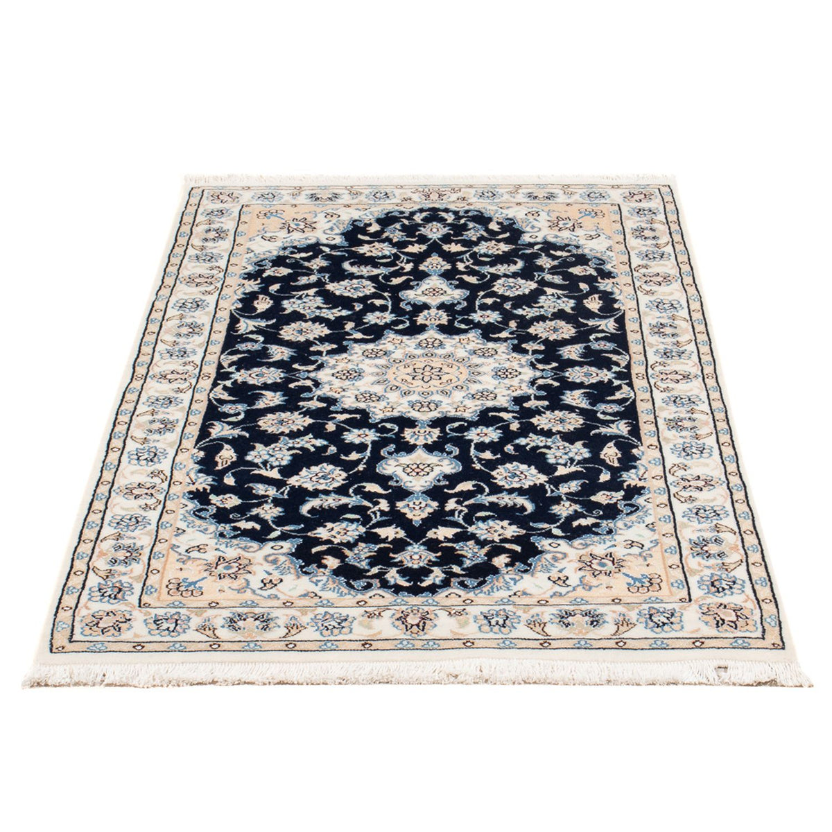 Perserteppich - Nain - Premium - 134 x 74 cm - dunkelblau