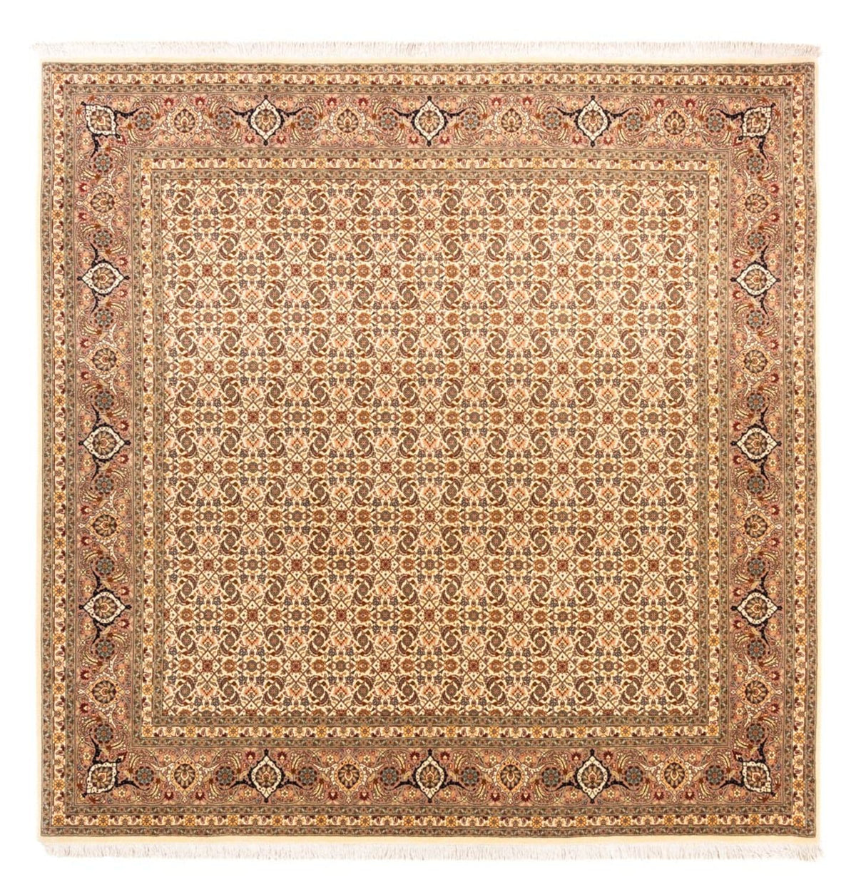 Perserteppich - Täbriz - Royal quadratisch - 206 x 204 cm - dunkelbeige
