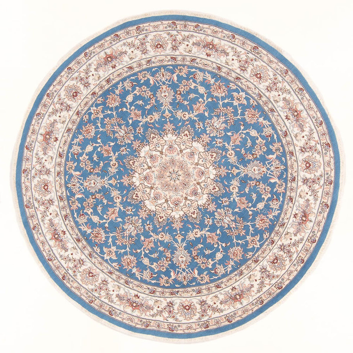 Perserteppich - Täbriz - Royal rund - 200 x 200 cm - blau