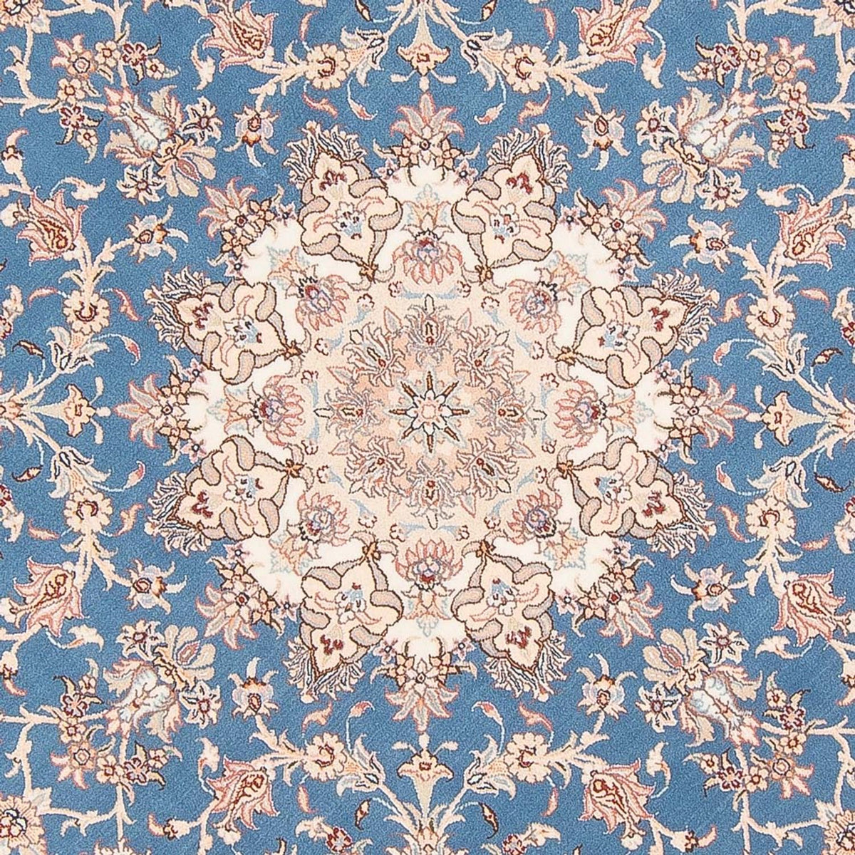 Perserteppich - Täbriz - Royal rund - 200 x 200 cm - blau