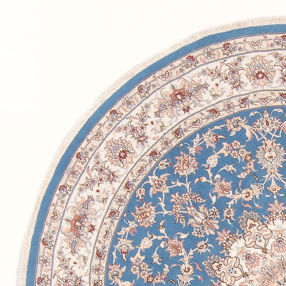 Perserteppich - Täbriz - Royal rund - 200 x 200 cm - blau