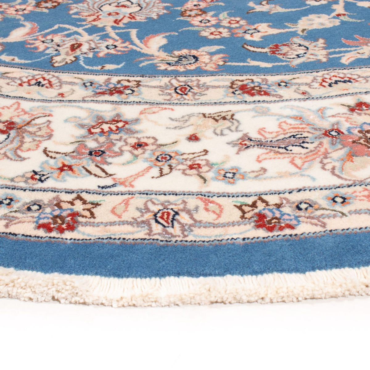 Perserteppich - Täbriz - Royal rund - 200 x 200 cm - blau
