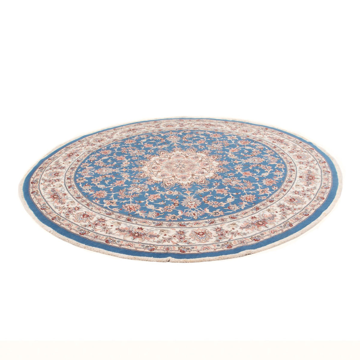 Perserteppich - Täbriz - Royal rund - 200 x 200 cm - blau