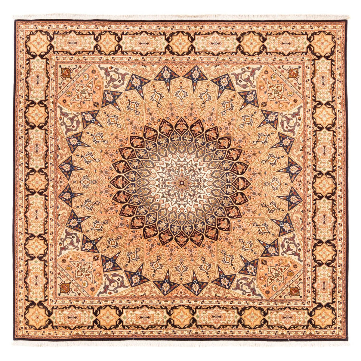 Perserteppich - Täbriz - Royal quadratisch - 200 x 200 cm - hellbeige