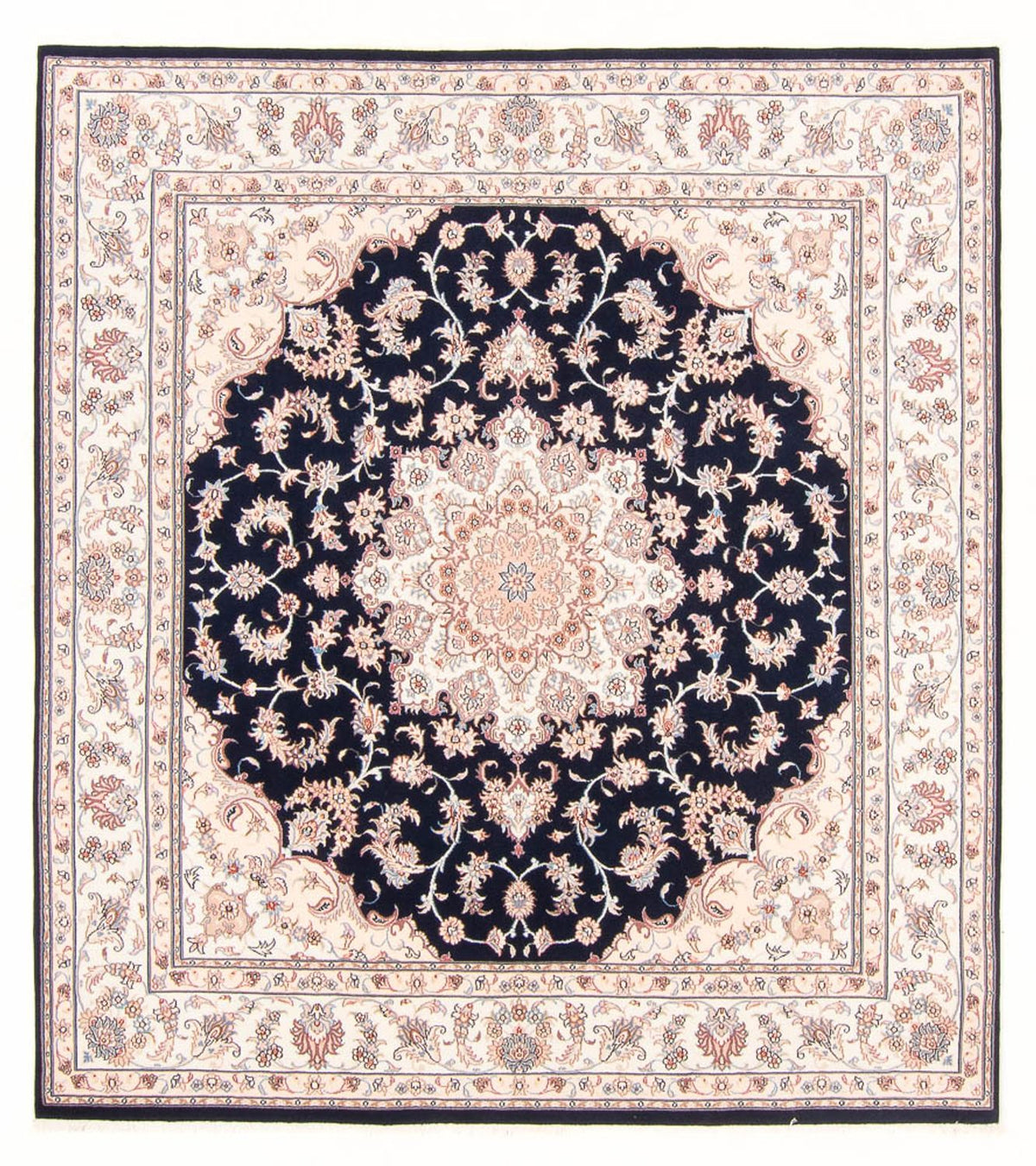Perserteppich - Täbriz - Royal - 220 x 198 cm - dunkelblau