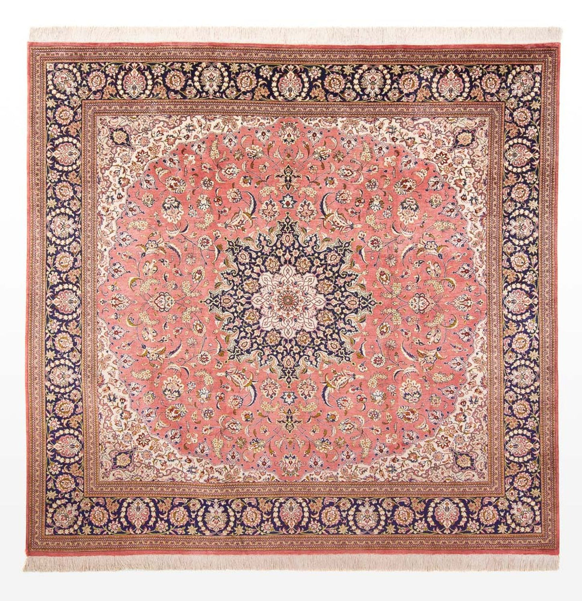 Seidenteppich - Ghom Seide - Premium quadratisch - 247 x 247 cm - hellrot
