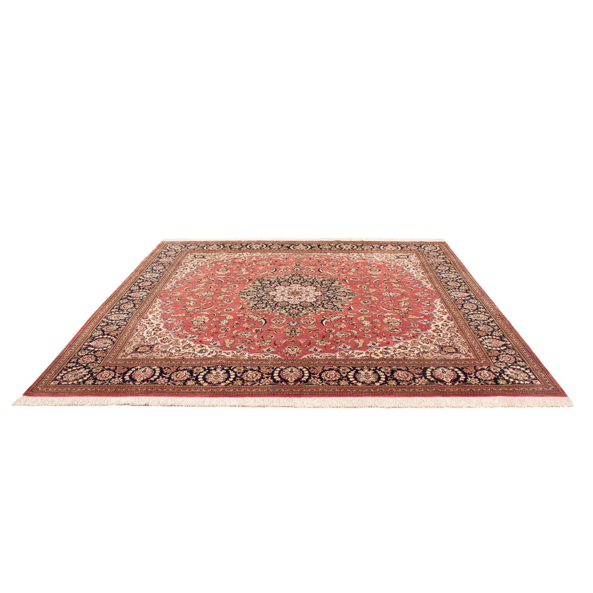 Seidenteppich - Ghom Seide - Premium quadratisch - 247 x 247 cm - hellrot