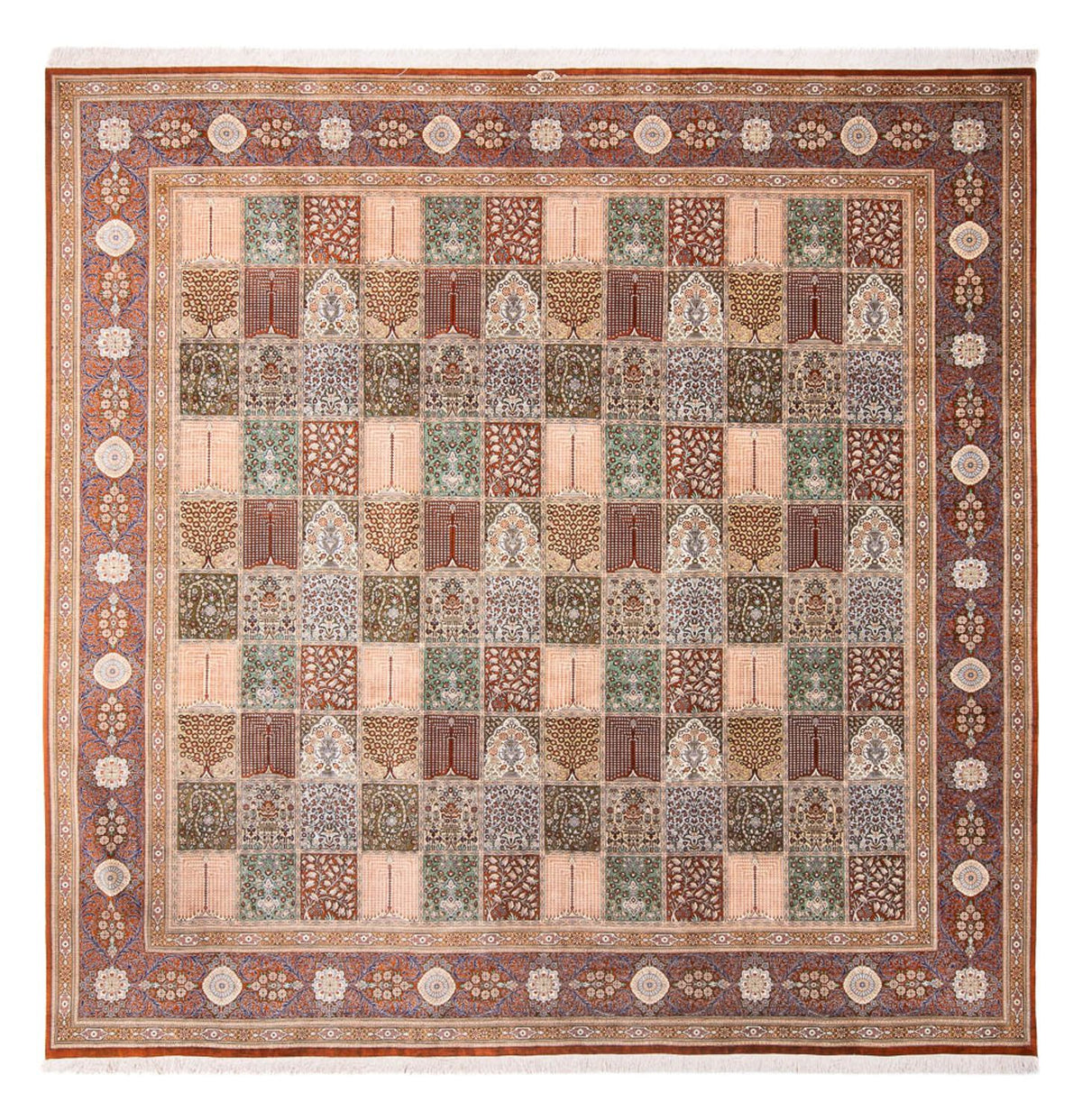 Seidenteppich - Ghom Seide - Premium quadratisch - 302 x 297 cm - mehrfarbig