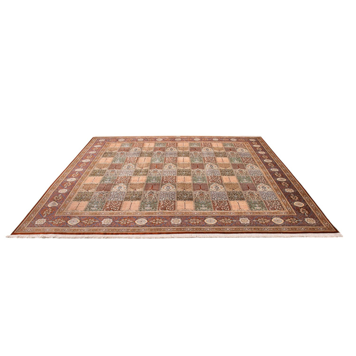 Seidenteppich - Ghom Seide - Premium quadratisch - 302 x 297 cm - mehrfarbig