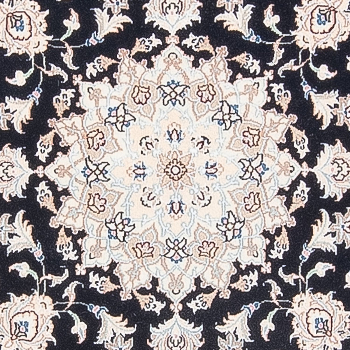 Perserteppich - Nain - Premium rund - 105 x 104 cm - dunkelblau