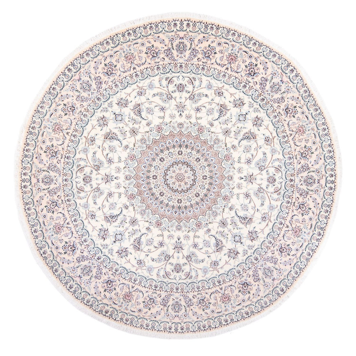 Perserteppich - Nain - Premium rund  - 247 x 247 cm - creme