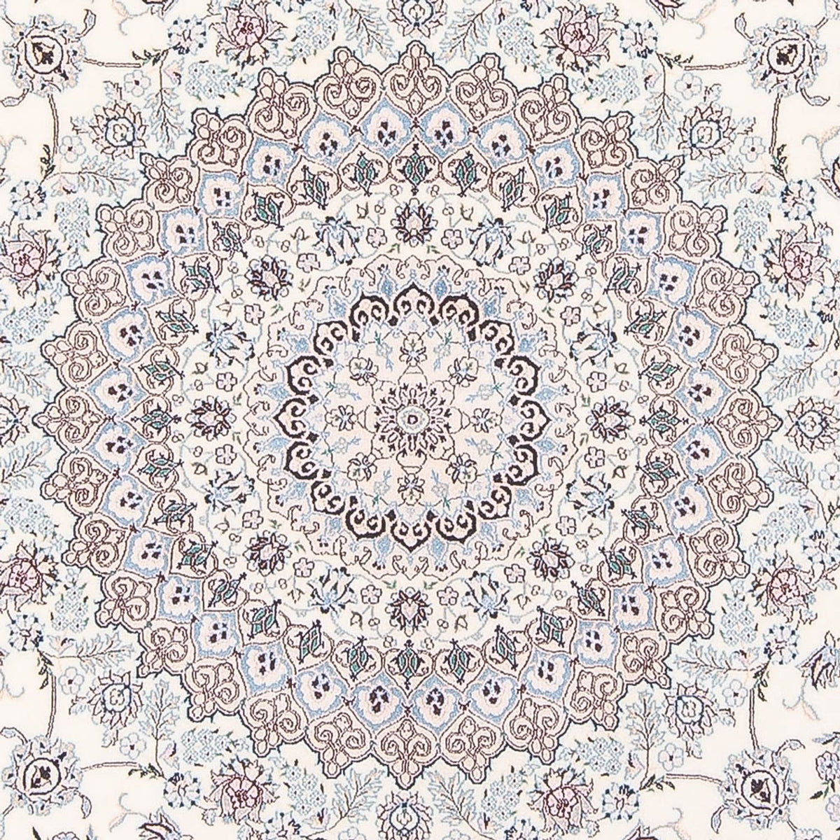Perserteppich - Nain - Premium rund  - 247 x 247 cm - creme