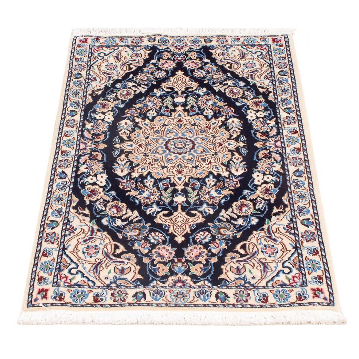 Perserteppich - Nain - Premium - 83 x 48 cm - dunkelblau