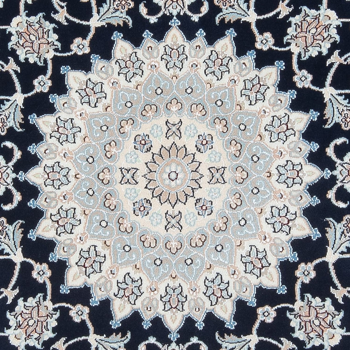 Perserteppich - Nain - Premium rund - 150 x 150 cm - dunkelblau