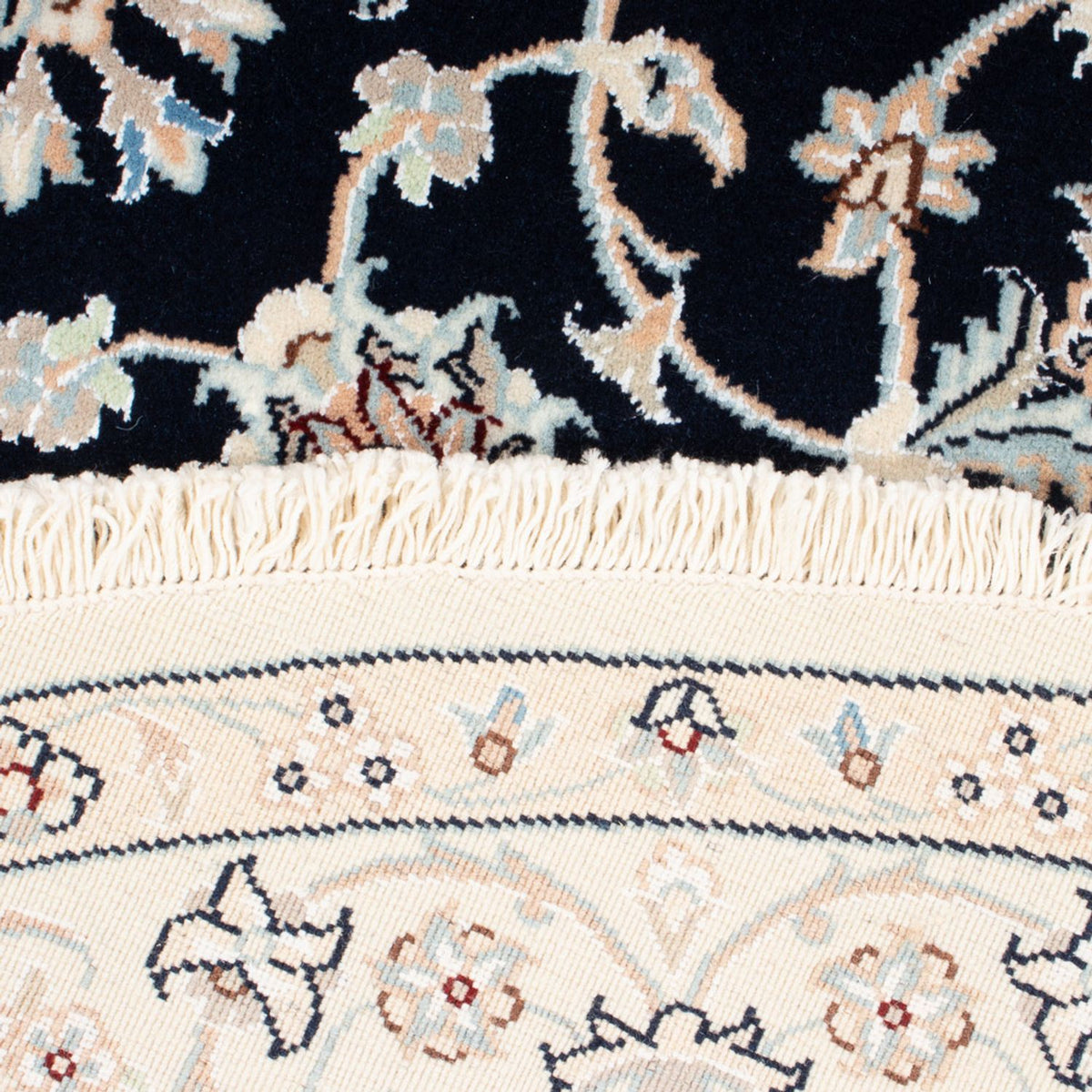 Perserteppich - Nain - Premium rund - 150 x 150 cm - dunkelblau