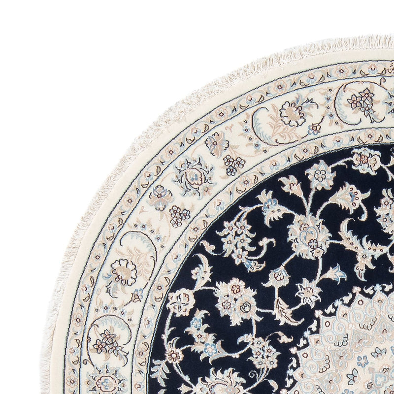 Perserteppich - Nain - Premium rund  - 150 x 150 cm - dunkelblau