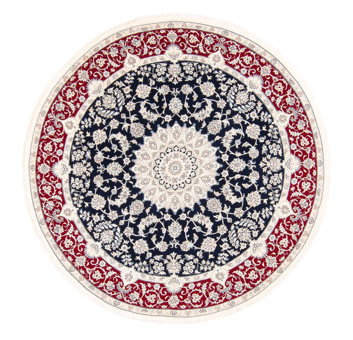 Perserteppich - Nain rund  - 200 x 200 cm - dunkelblau