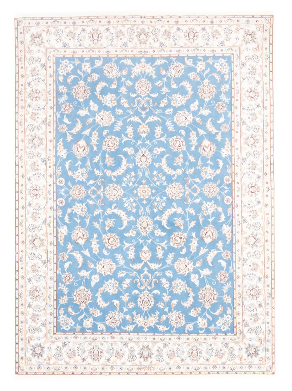 Perserteppich - Nain - Royal - 210 x 149 cm - hellblau