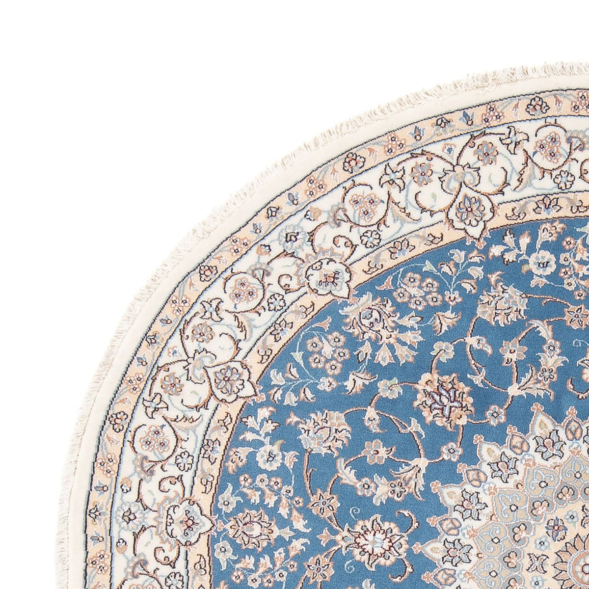 Perserteppich - Nain - Premium rund  - 154 x 151 cm - blau