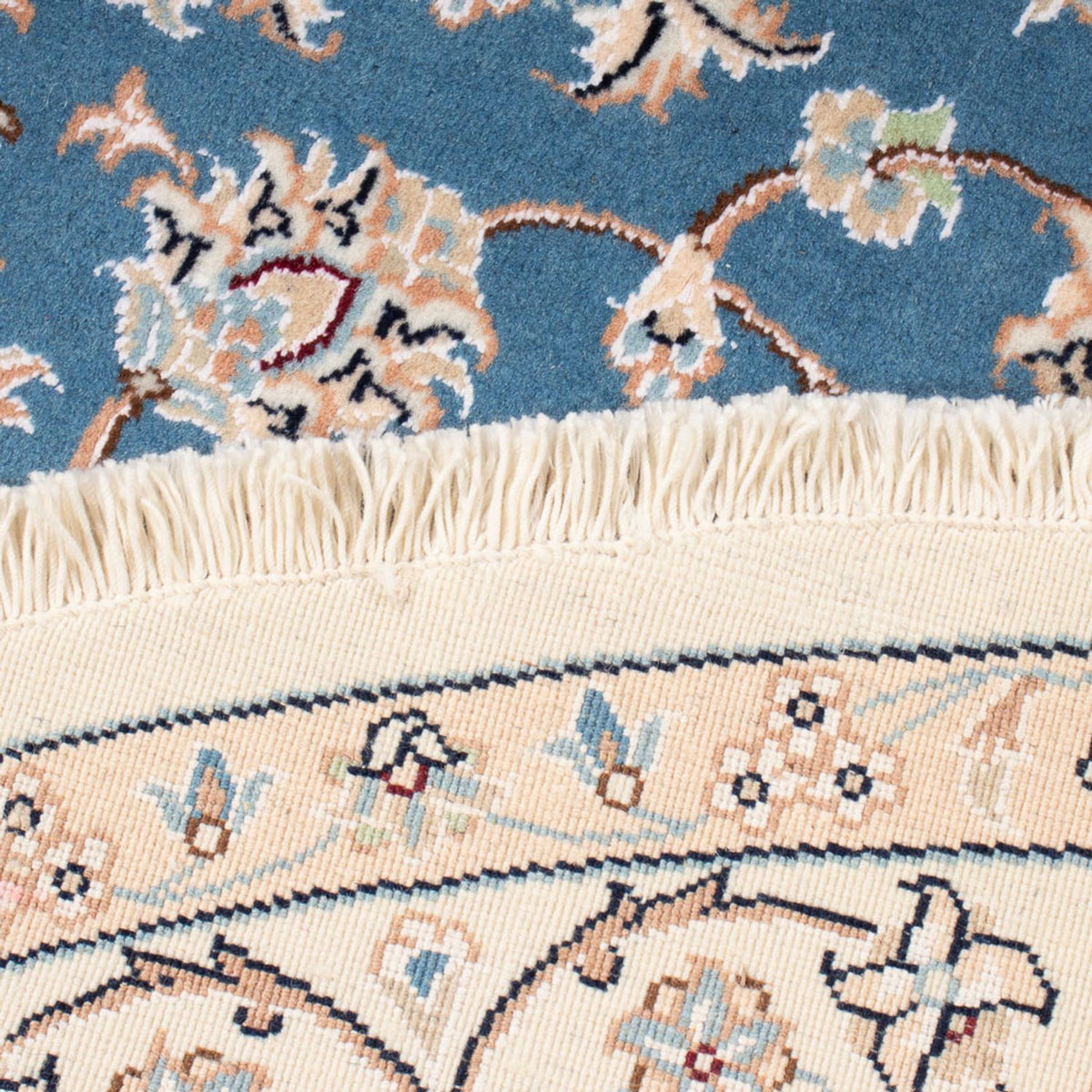 Perserteppich - Nain - Premium rund  - 154 x 151 cm - blau