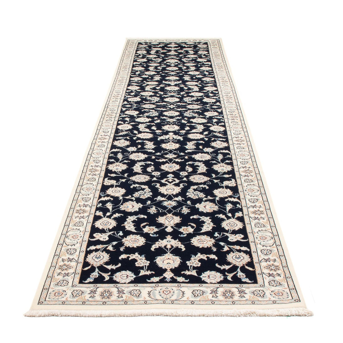 Läufer Perser - Nain - Premium - 394 x 92 cm - dunkelblau