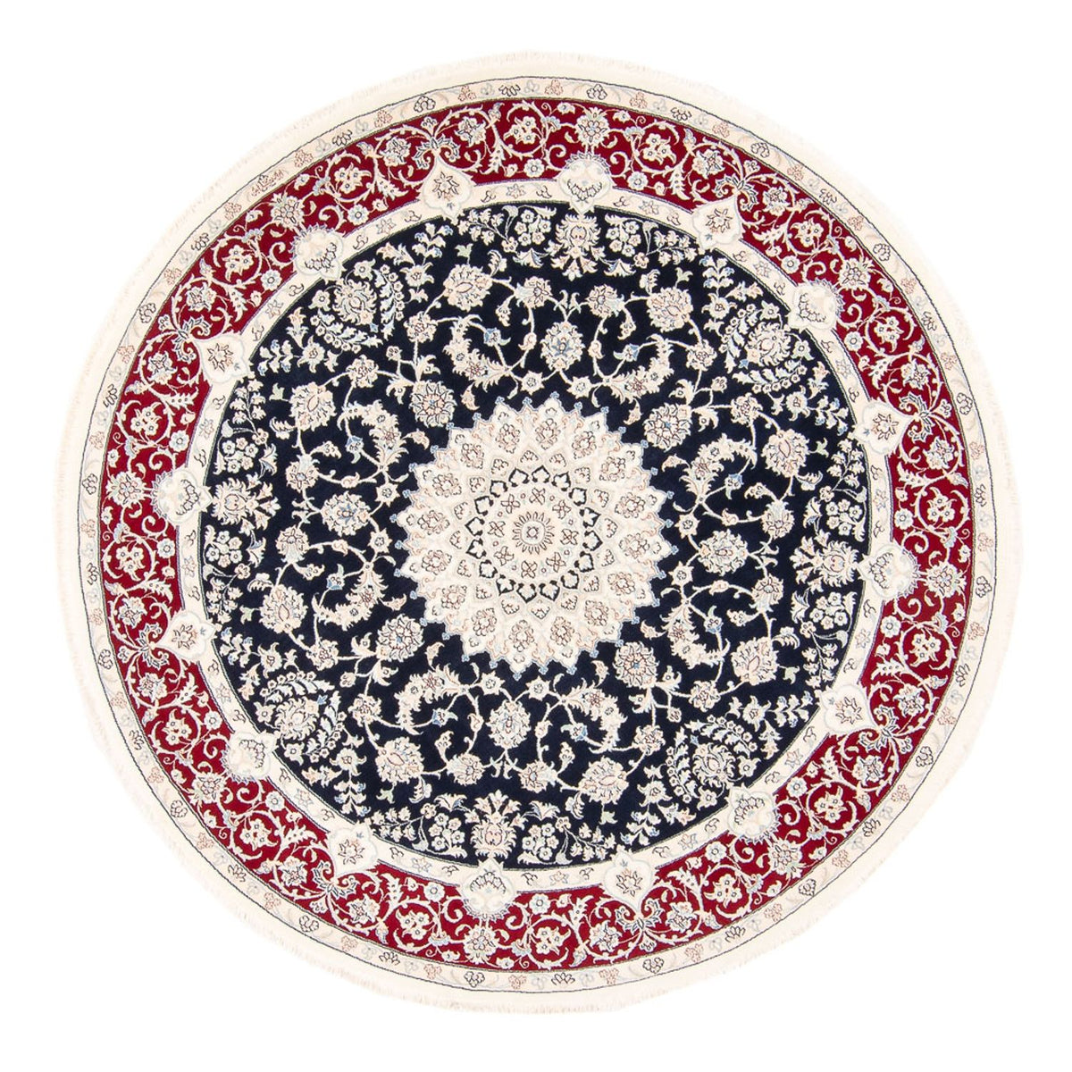 Perserteppich - Nain rund  - 204 x 195 cm - dunkelblau