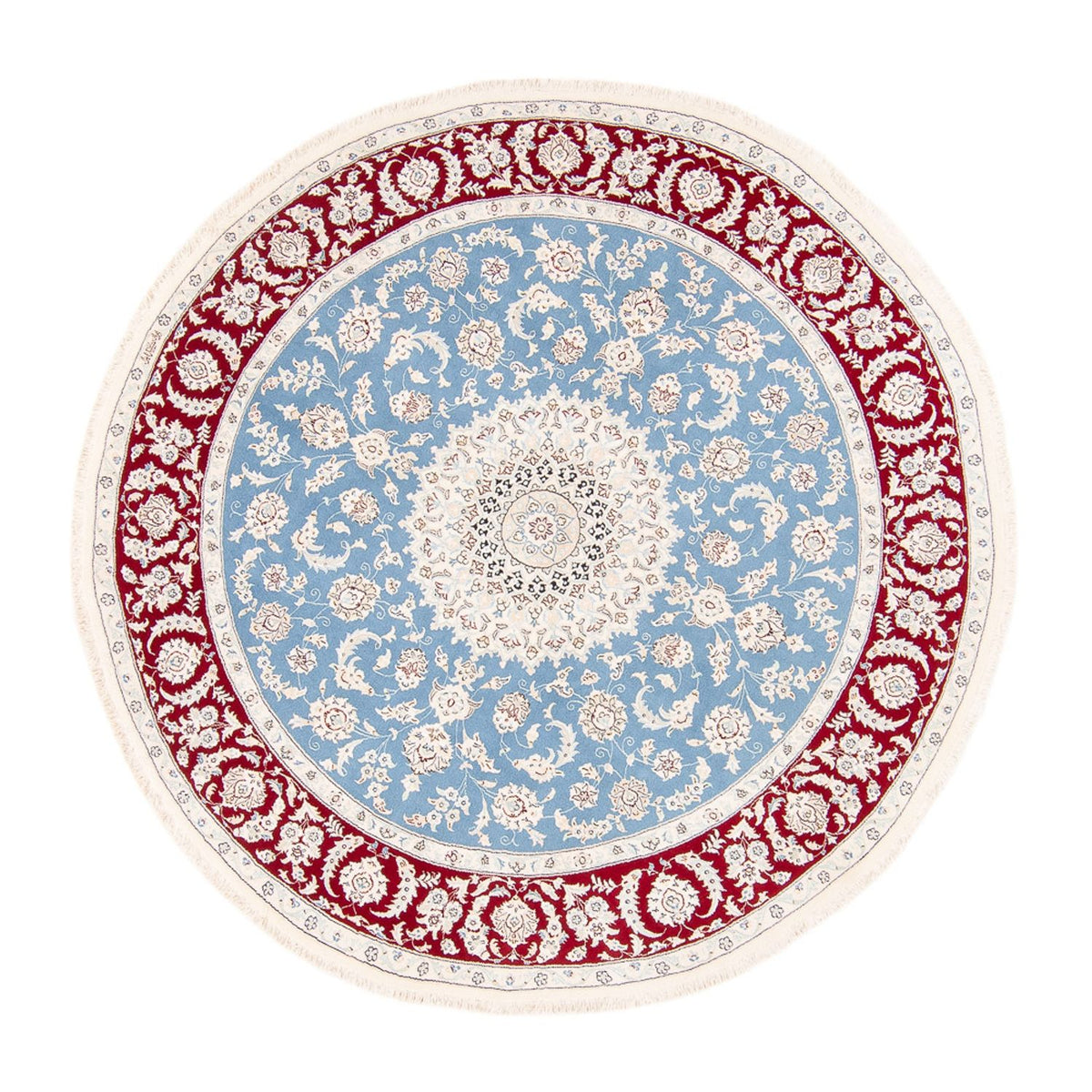 Perserteppich - Nain rund  - 200 x 200 cm - hellblau